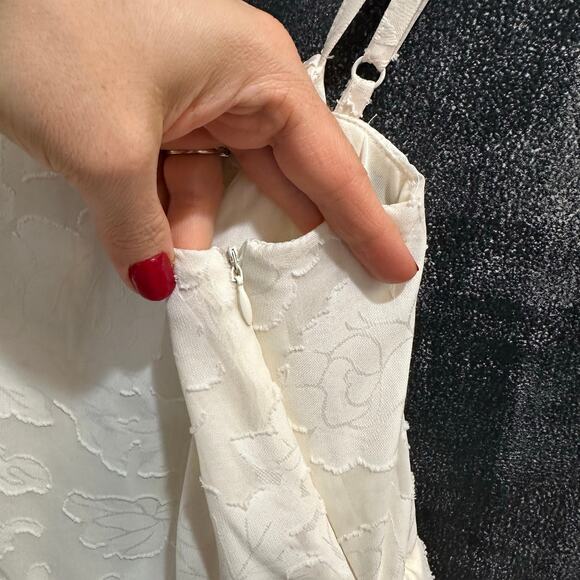 Koko + Mason Minidress Ivory Floral Jacquard Bubble Hem NWT $120 Size XS 0 - Picture 8 of 12